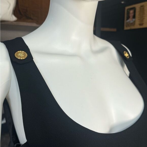 Versace Cady Enver Medusa Scoop Neck Black Little Mini Dress NWT - Picture 3 of 13
